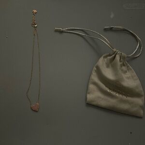 kendra scott pink and rose gold heart necklace in excellent condition
